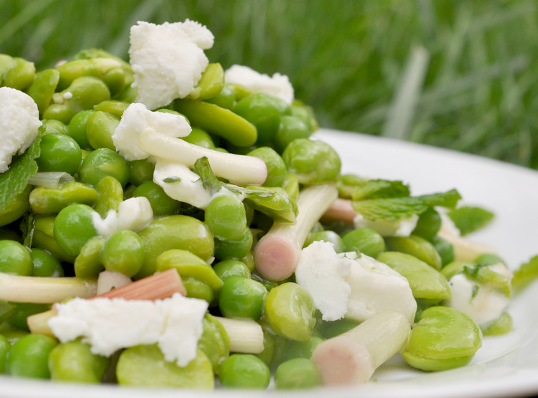 Fava Bean Salad With Pickled Ramps And Goat Cheese Recipe