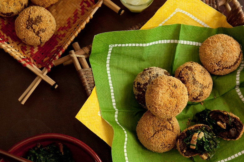 Feijoada Fritters With Collard Greens Recipe