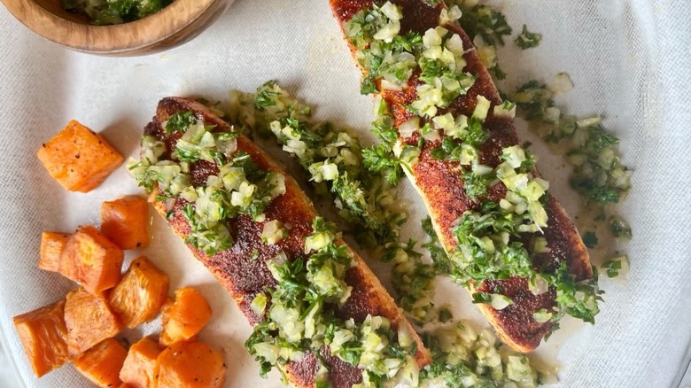 Chimichurri salmon from Fish Fixe 