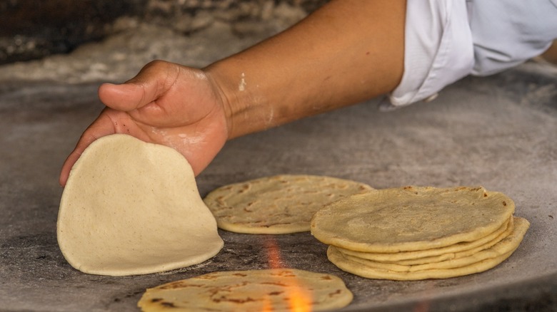 Corn tortillas baked