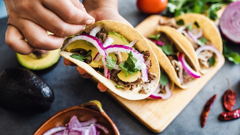 Corn tortilla tacos