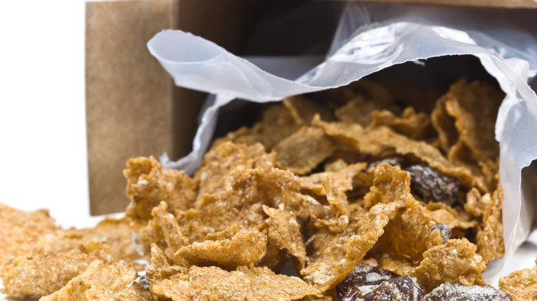 cereal spilling out of box