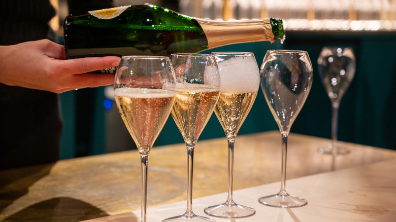 glasses of sparkling wine