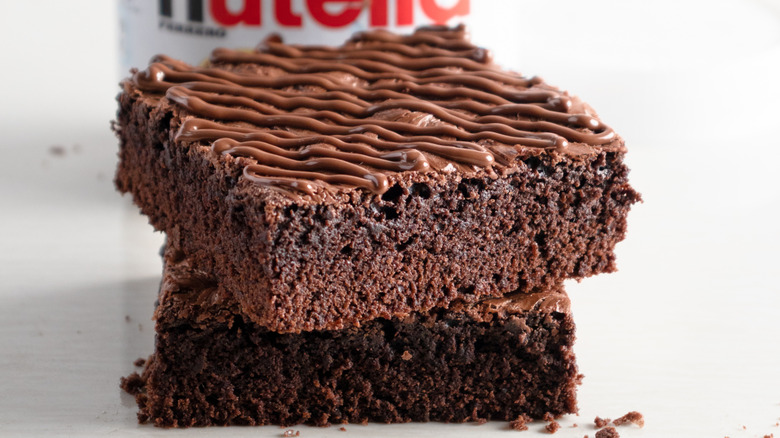 nutella topped brownies