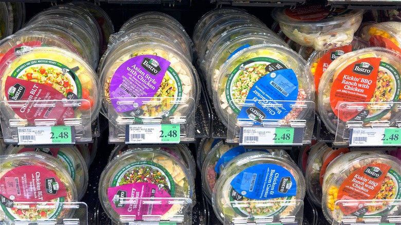 Salad kits at the grocery store