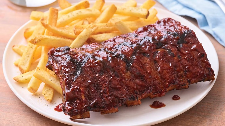 Applebee's baby back ribs and fries.