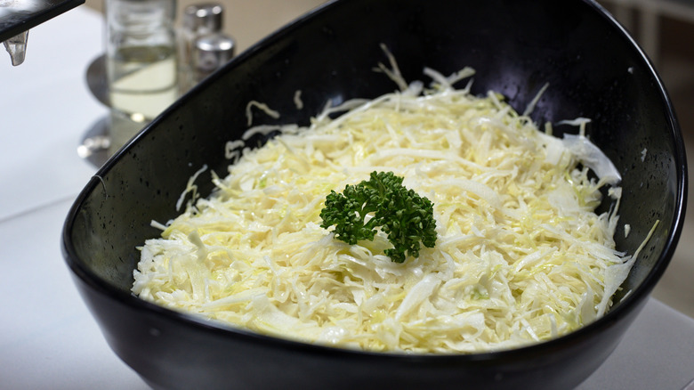 a bowl of Serbian slaw