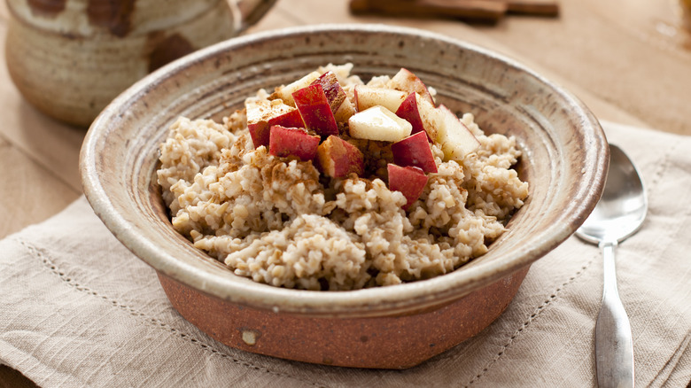 Bowl of oatmeal with fruit