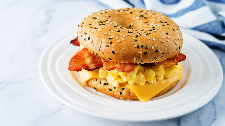Everything bagel breakfast sandwich
