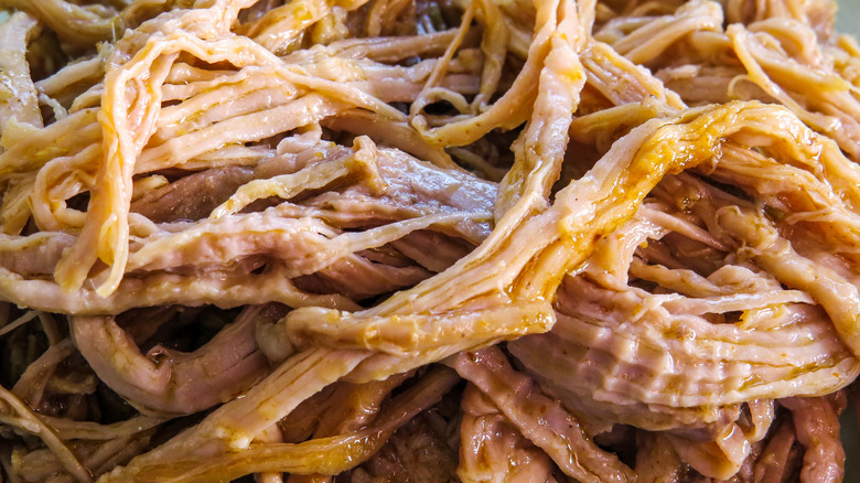 Shredded barbecue pulled pork 
