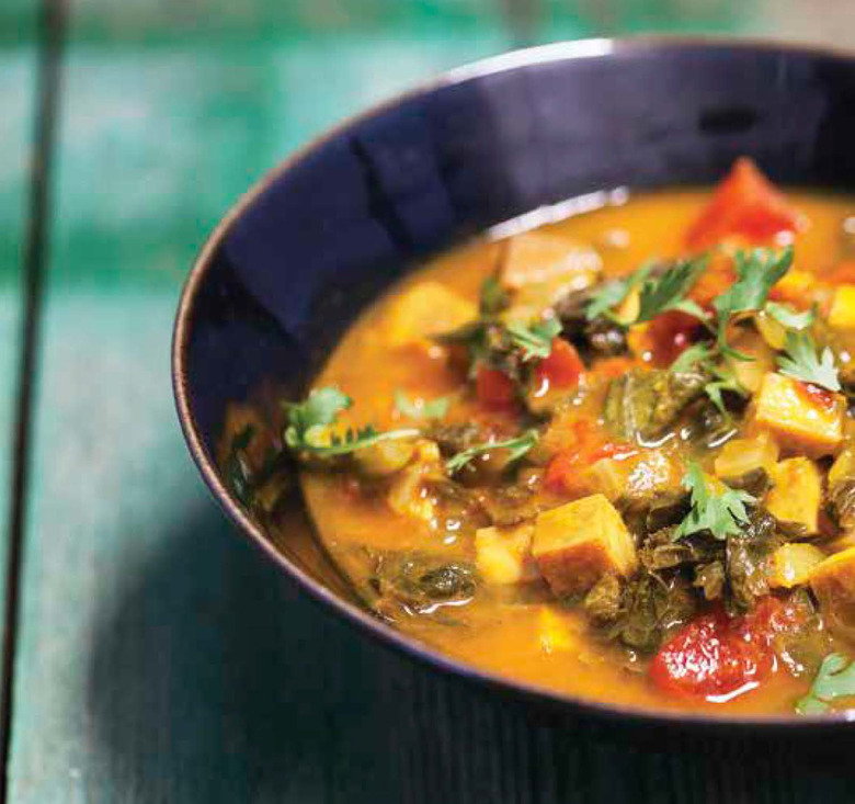 From The Kitchen Of The Afro-Vegan: Tofu Curry With Mustard Greens Recipe