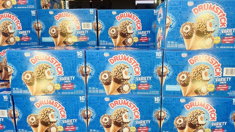 Stacked boxes of Nestle's Drumstick Variety Pack