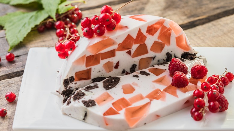 Gelatina De Mosaico with currants and raspberries