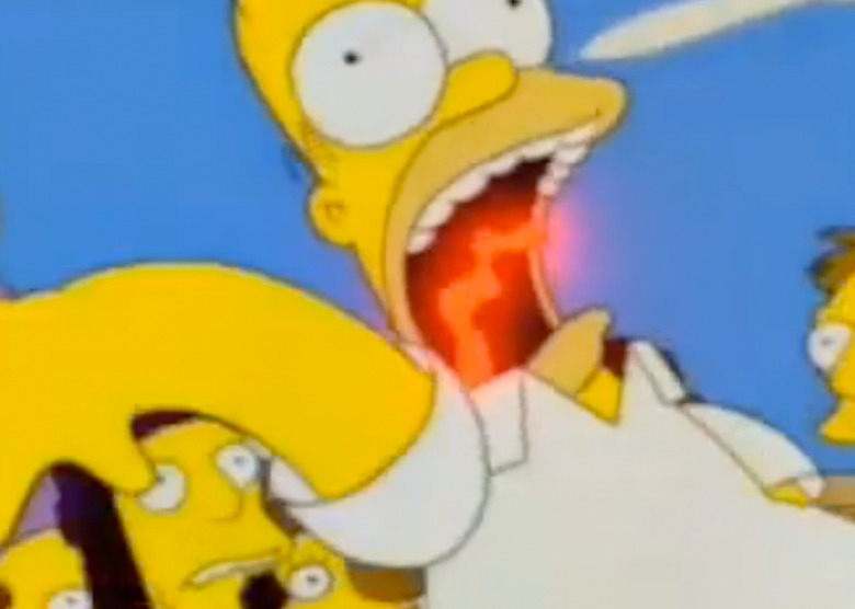 Homer after eating a chili