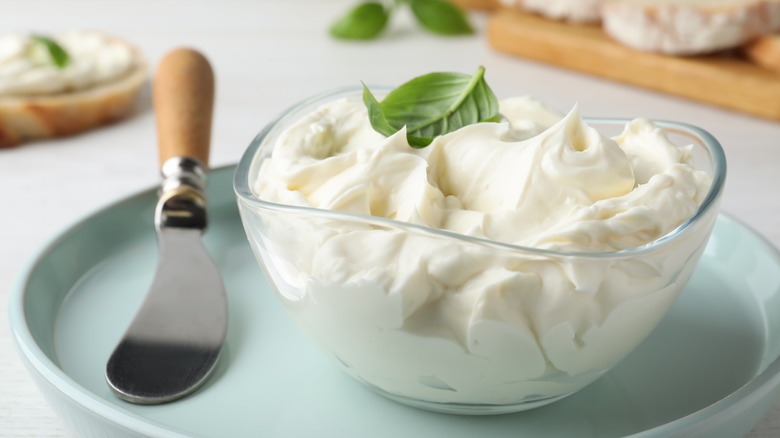 cream cheese in a bowl