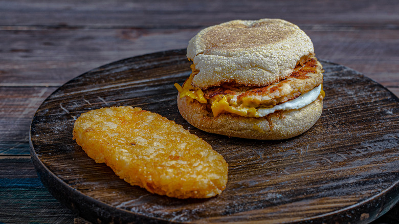 A McMuffin and Hash Brown.