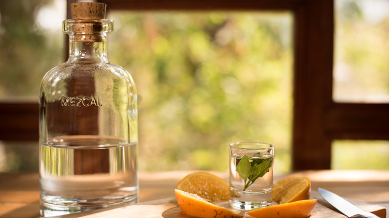 bottle of mezcal