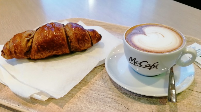 Cornetto and cappuccino at Italian McDonalds