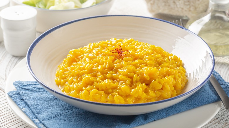 A bowl of saffron risotto