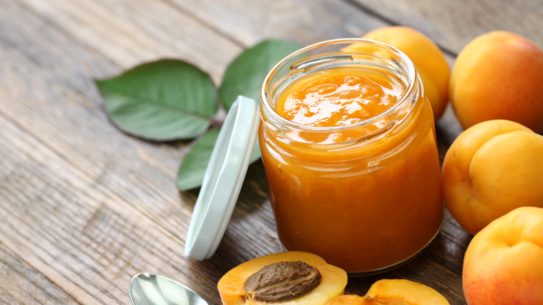 Jar of apricot jam