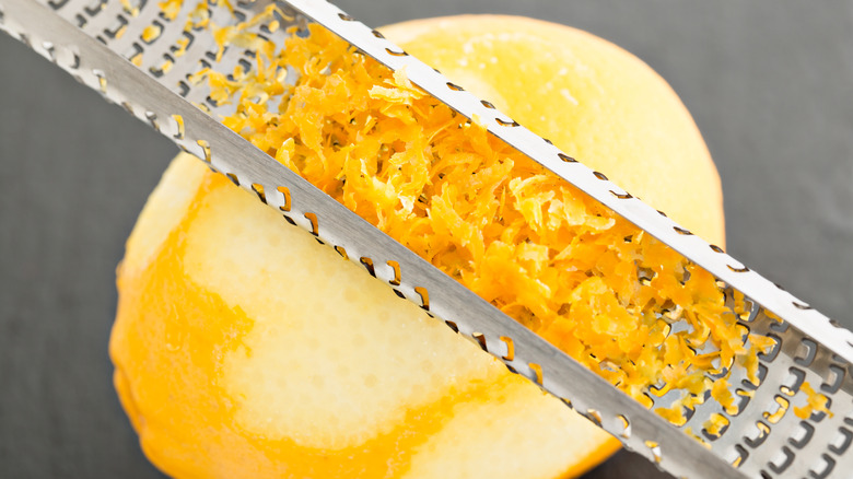 lemon zest in microplane