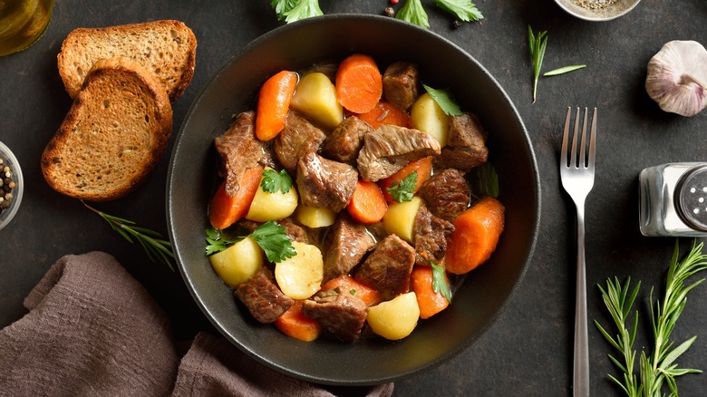 Beef stew with potatoes and carrots