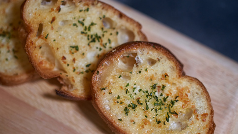Slices of garlic bread
