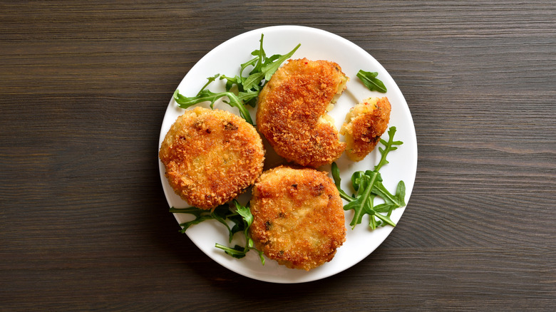 Fried tuna and potato patties.