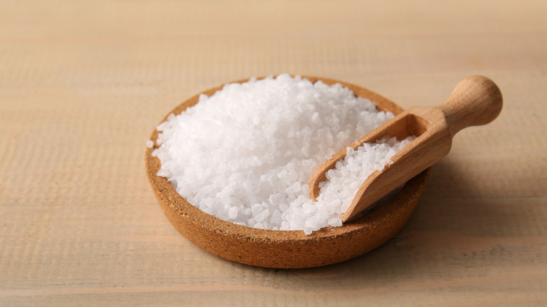 A bowl of sea salt.