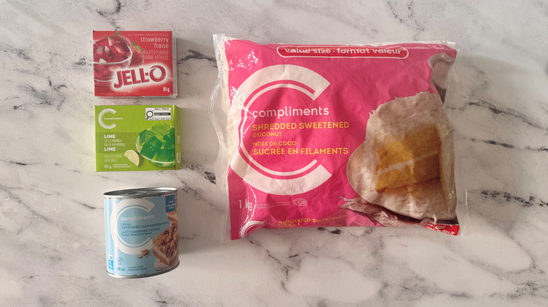 Ingredients for Christmas Jell-O balls