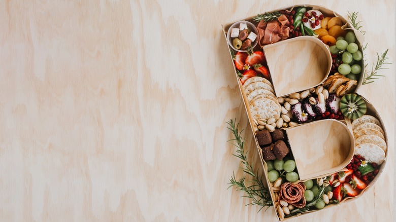 Letterbox charcuterie in form of B