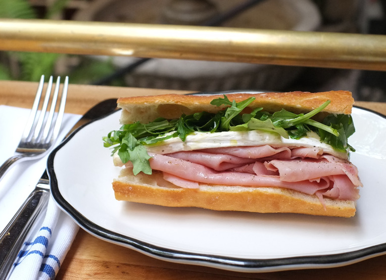 Go French! Ham Baguette With Camembert And Arugula Recipe