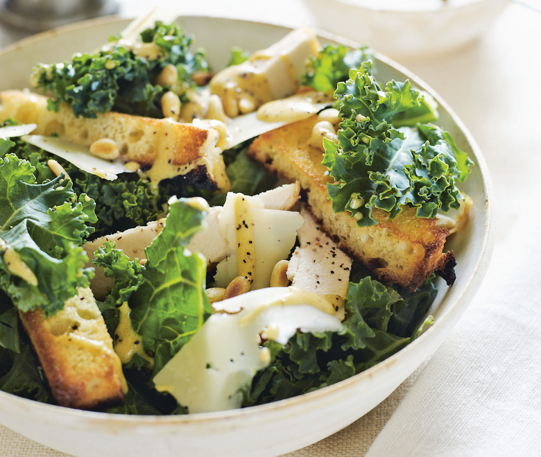 Go Greens! Kale Chicken Caesar Salad Recipe