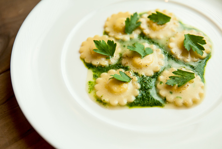 Goat Cheese Ravioli With Ramp Pesto Recipe