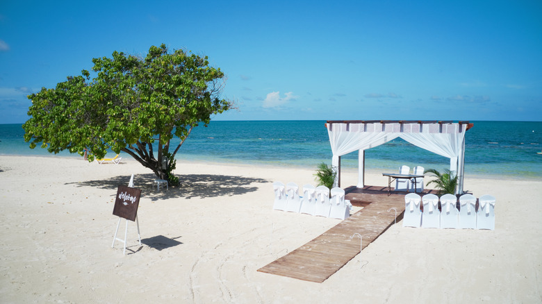 Wedding ceremony set up in Jamaica