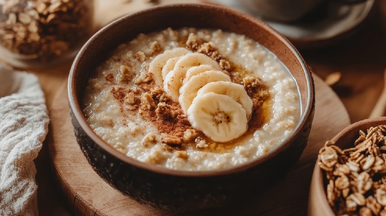 Oatmeal with bananas and cinnamon