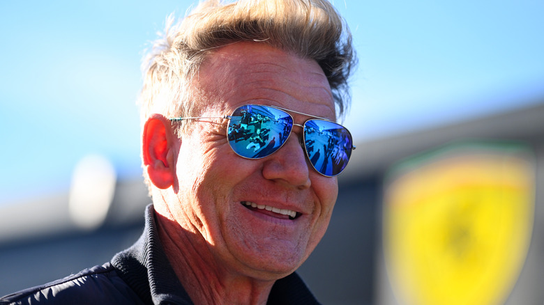 Gordon Ramsay smiling with sunglasses