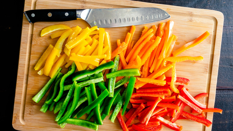Julienned peppers