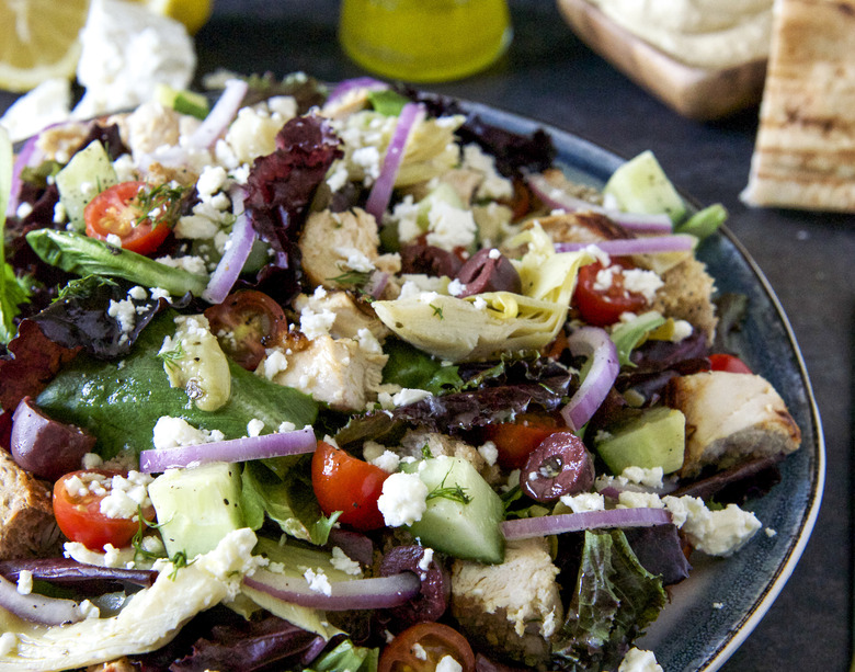 Greek Chicken Panzanella With Honey-Lemon Vinaigrette Recipe