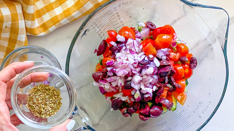 salad in glass bowl