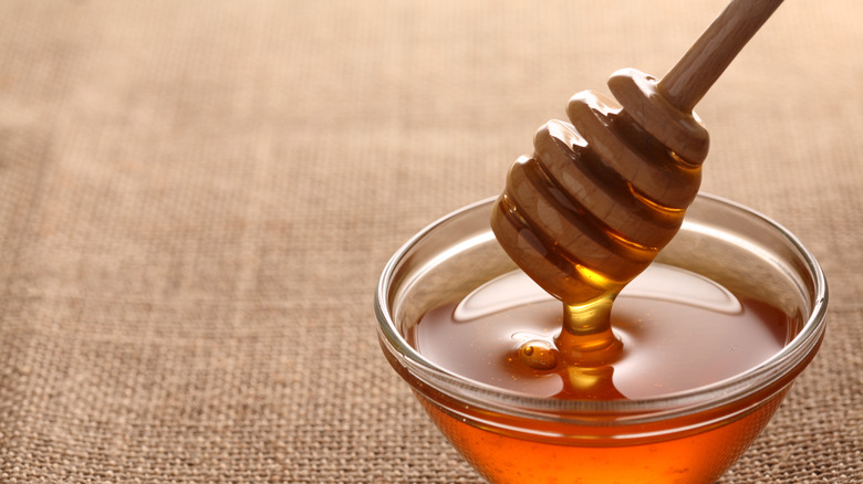Honey in a small bowl