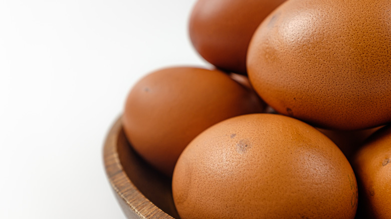 smoked eggs up close