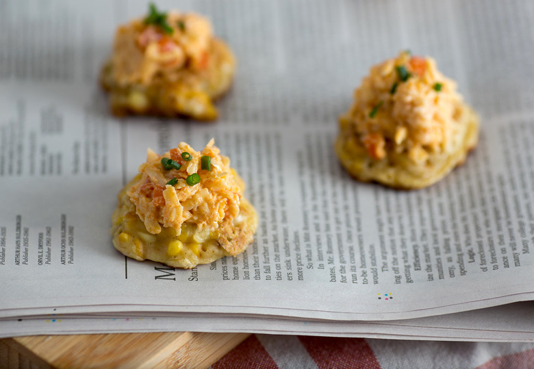 Grilled Corn Fritters With Jarlsberg Pimento Cheese