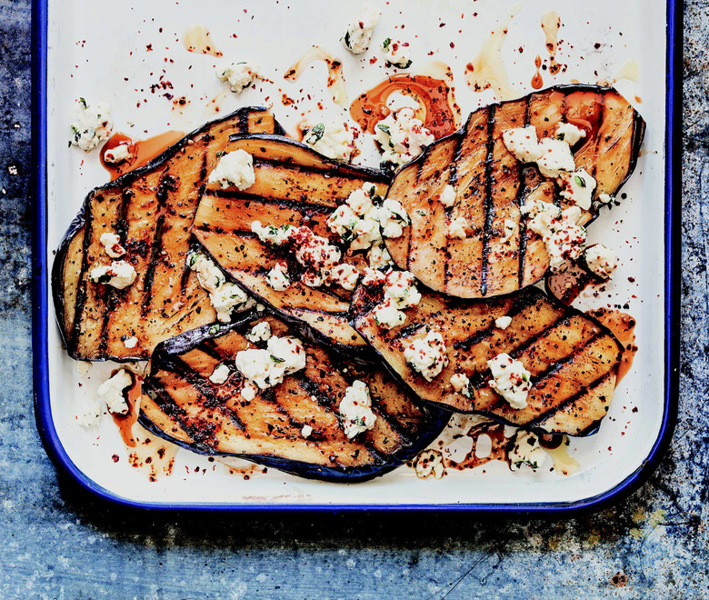 Grilled Eggplant With Feta And Pomegranate Molasses Recipe