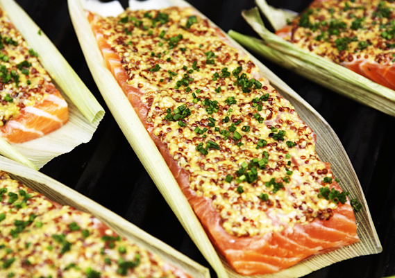 Grilled Salmon In Corn Husks Recipe