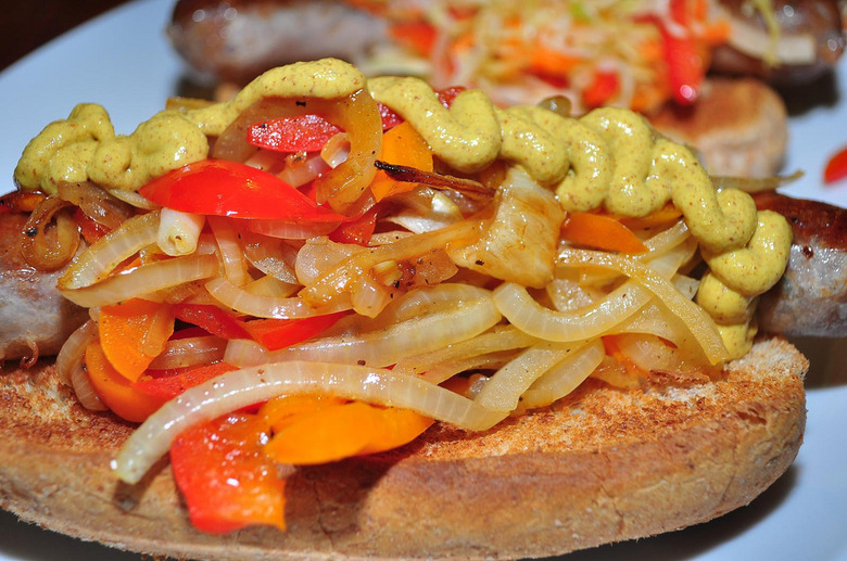 Go ahead, enjoy vegan sausage and peppers. It's a great way to enjoy a barbecue with friends.