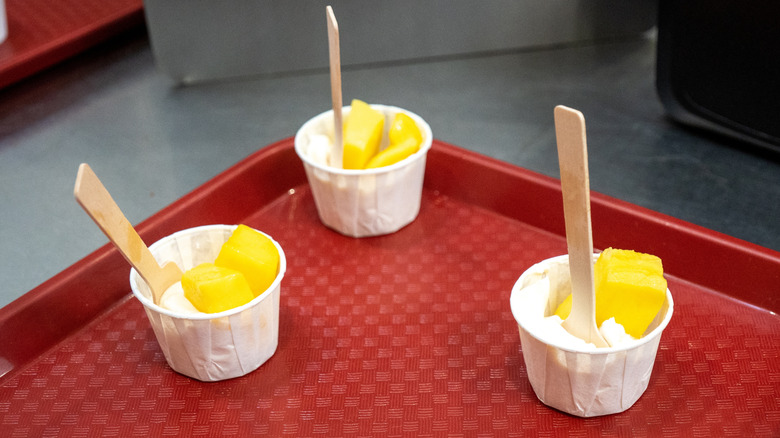 Free samples in small paper cups