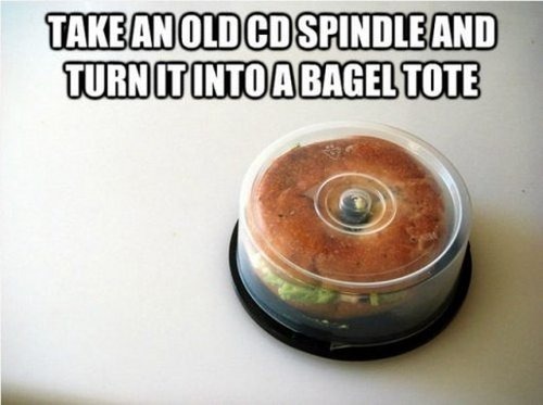 Hack Of The Day: CD Spindle Bagel Tote