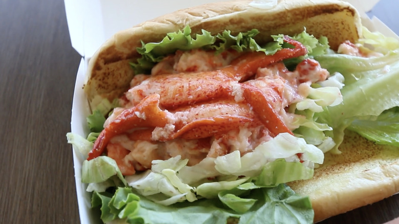 Interior of a McLobster sandwich.