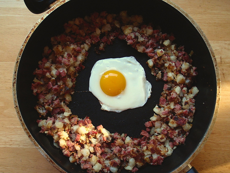 Corned beef hash is a way better vehicle for runny egg yolk than toast could ever hope to be. Sorry, toast.